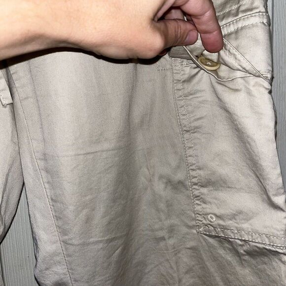 Tommy Hilfiger Cropped Low Rise Women’s Sz 10 Convertible Roll Up Tan Cargo - Picture 3 of 14